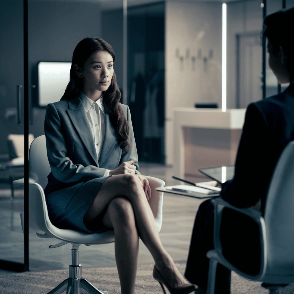 Candidate in a modern office interview, illustrating the human side of hiring